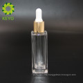 30ml empty essential oil square clear glass dropper bottle